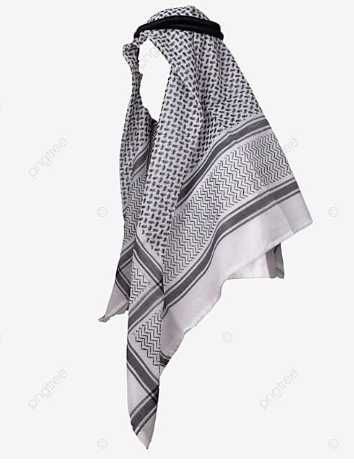 Esarfa arabica pentru kandura | Culoare alb-negru | Ghutra