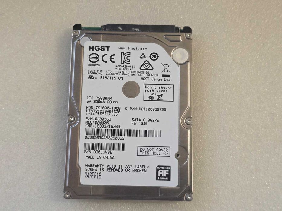Hard disk laptop HGST 1TB SATA-III 2.5 inch 7200RPM 32MB HTS721010A9E630