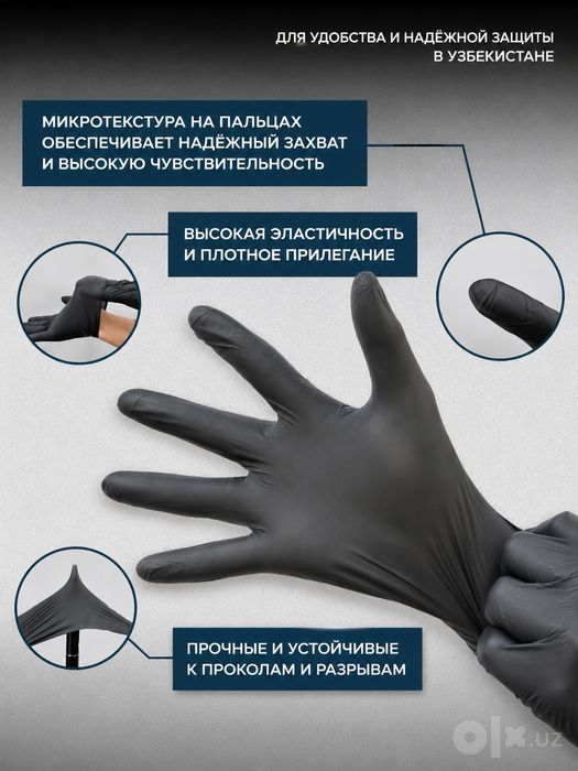 Qora Bir Martalik Qo‘lqoplar – Mustahkam va Elastik