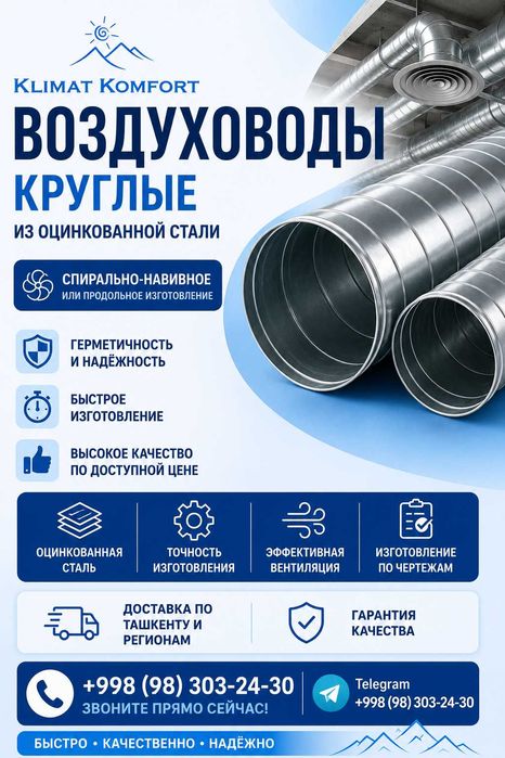 Оцинкованные воздуховоды