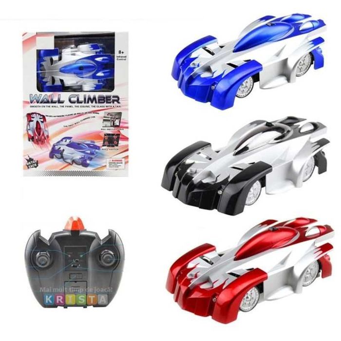 Super masinuta care merge pe pereti,tavan,cu telecomanda,cadou waw,NOU