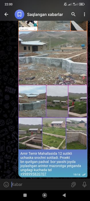 Jizzaxda yer uchaska sotiladi 12sutik