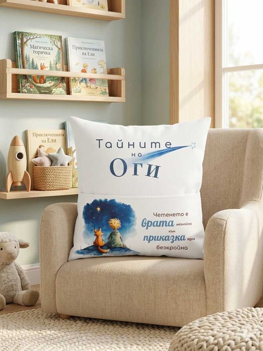 Персонализирана възглавница с джоб – Уникален подарък за дете!