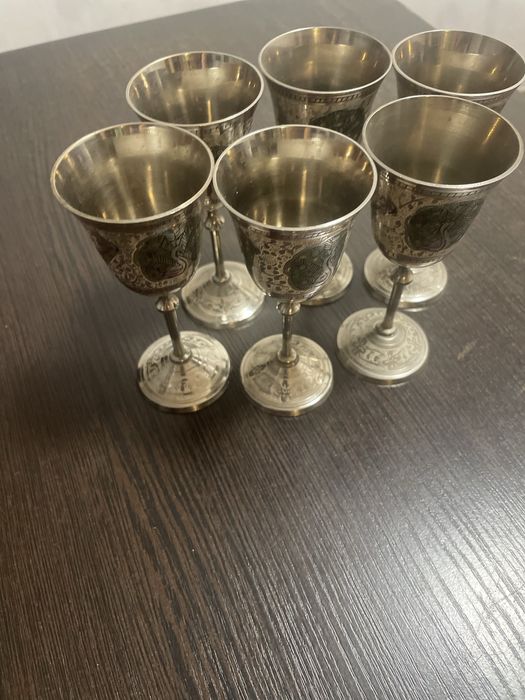 Рюмки жар птица мельхиор