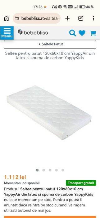 Patut copii lemn cu sertar Safari+saltea din latex si spuma de carbon