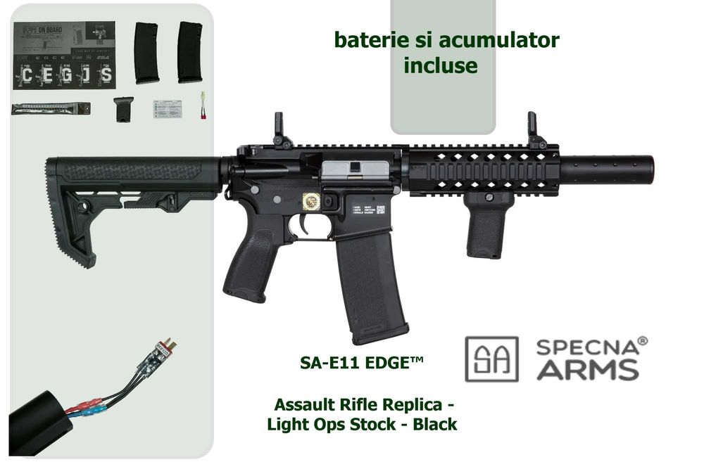 Pusca SA-E11 EDGE™ Assault Rifle Replica - Light Ops Stock - airsoft