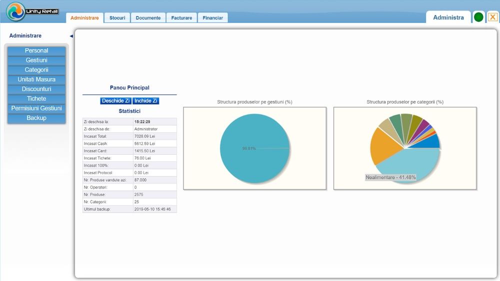 UnityRetail soft pos magazin depozit vanzare gestiune contabilitate
