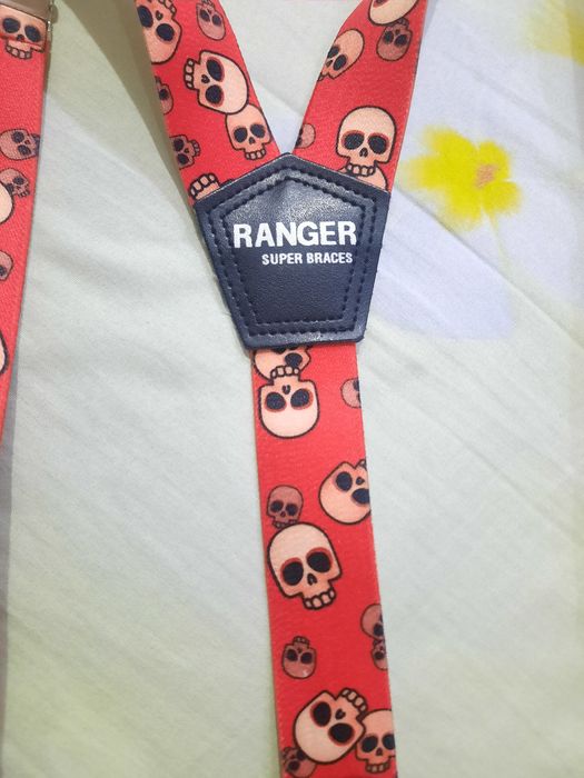 Подтяжки детские красные с рисунком