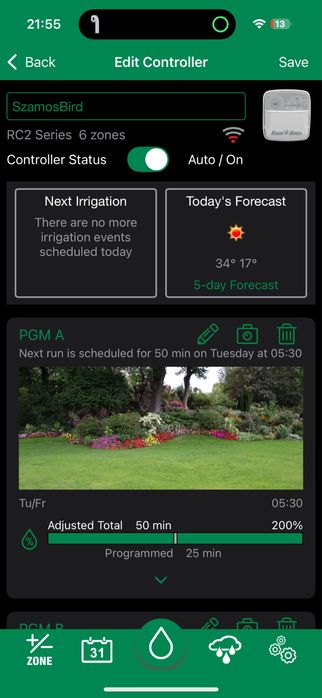 Controller Irigatii rainbird RC2 6 zone smart cu wifi si senzor ploaie