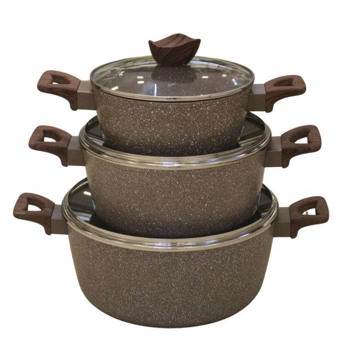 Материал: Алуминий;
Брой в комплекта: 3 тенджери с капаци;
Размери: 20