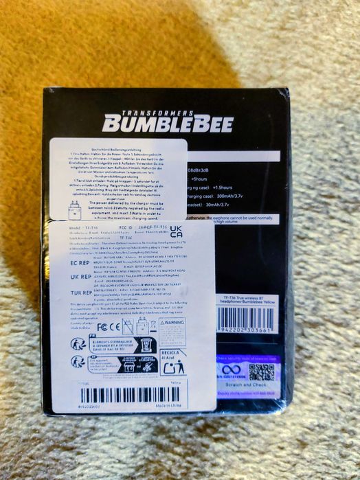 Bluetooth слушалки-тапи Transformers TF-T36 Bumblebee ОРИГИНАЛНИ НОВИ!