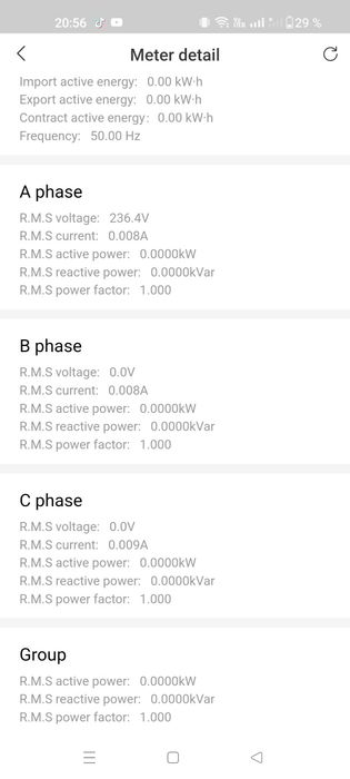 Smart meter cu monitorizare faze curent tensiune întrerupător trifazat