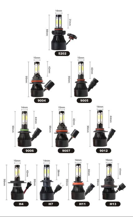 4 ДИОДА H4 H7 H1 HB3 HB4 LED Автомобилни Крушки 100W 20000LM