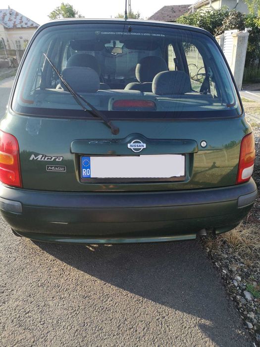 Nissan Micra K11C, an 1999, cutie automata CVT, motor 1.3i 16V, 75 CP, 185.000 km, verde