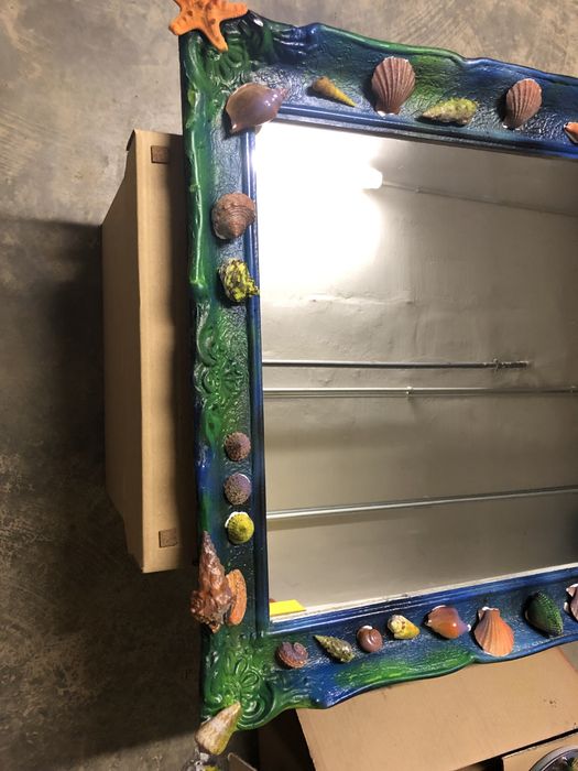 Oglinda,lemn motiv oceanic foarte mare!