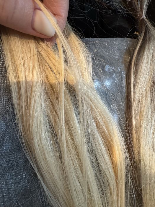 100% ЕСТЕСТВЕНА Славянска коса - омбре кератинови кичури- ОТЛИЧНА!