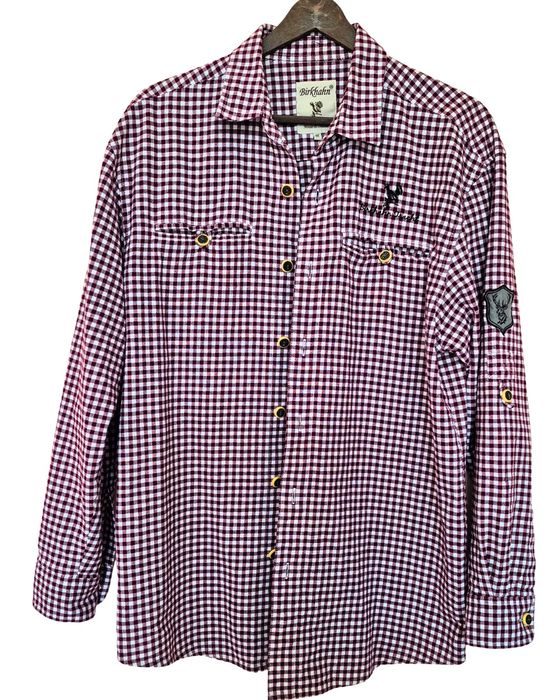 Мъжка риза каре M BirKahn баварски стил casual streetwear памук