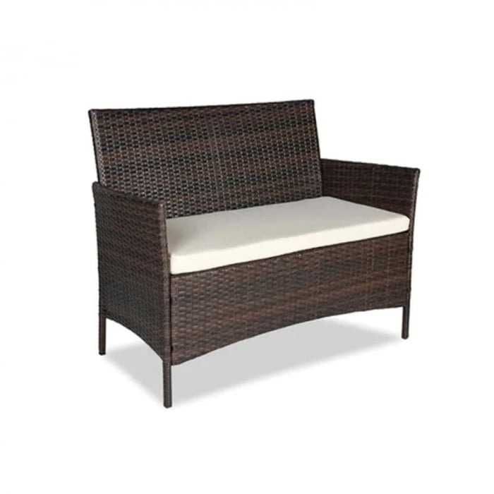 Set mobilier gradina 4 piese,fotolii,canapea,masuta - Maro