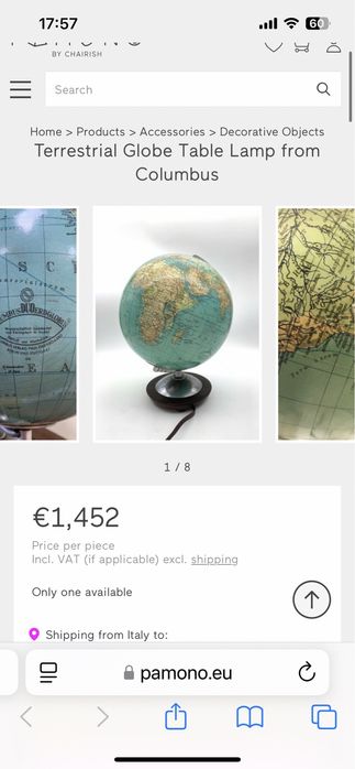 Стъклен глобус / Columbus Verlag / 50-те