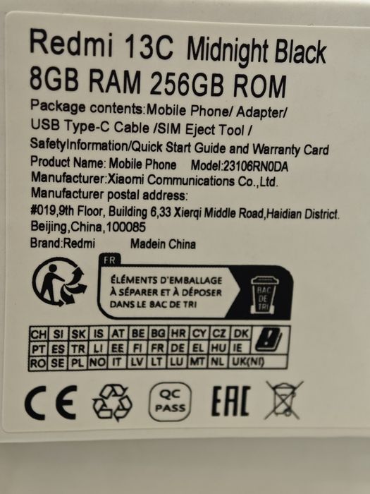 Xiaomi 13C 256GB 8GB черный