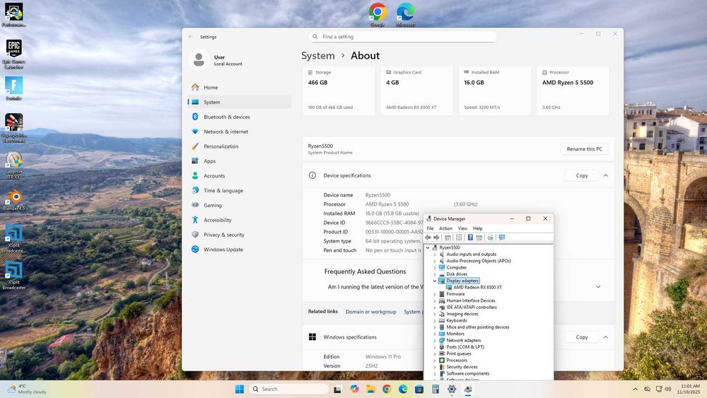 PC Ryzen 5 5500/RX 6500XT/16GB RAM/500GB SSD