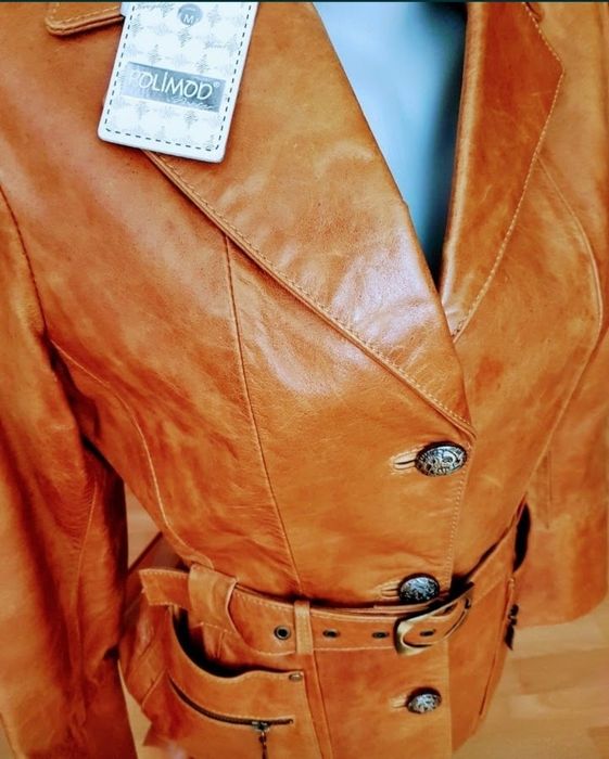 Geaca piele naturala 100%,cognak,super model ,super calitate