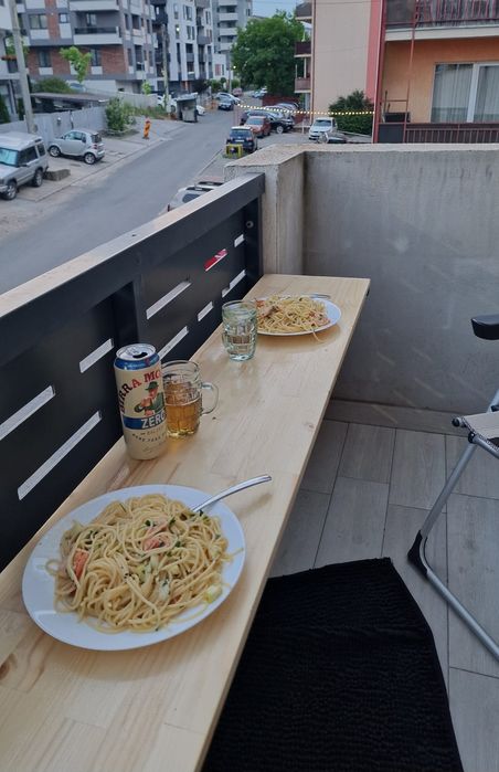 Masa rabatabila pt balcon 150x30 din lemn de brad