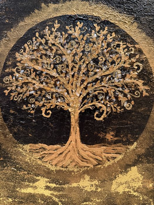 Картина - дървото на живота с камъчета цитрин