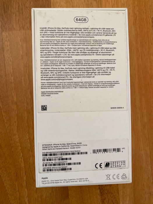 Iphone Xs Max 64GB Space Gray