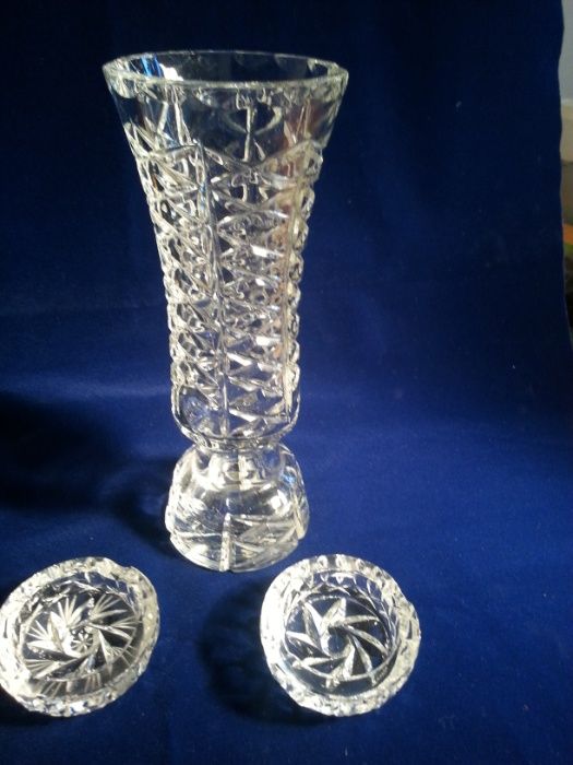 кристална ваза и прибори мод. Classic - посребрен мелхиор, руски