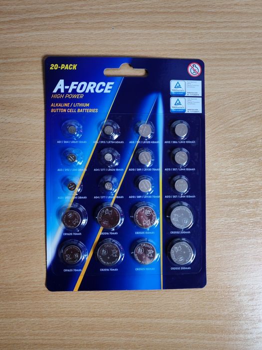 Set 20 baterii, litiu, de diferite marimi, 3V, CR2016, CR2032, CR1620