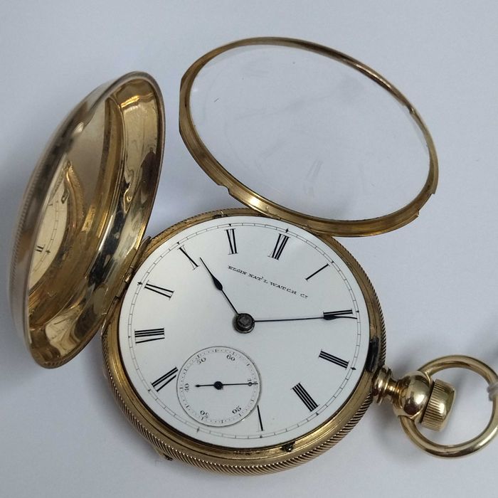 ELGIN джобен часовник, златен 14к, перфектен, рядък