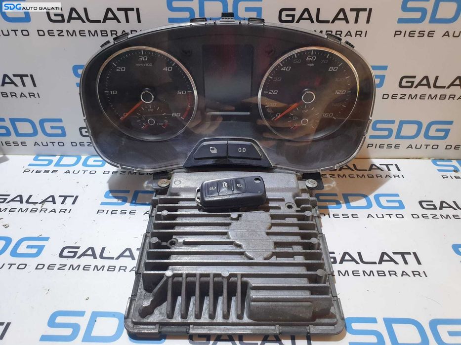 Kit Pornire ECU Calculator Motor Cip Cheie Ceas Ceasuri Bord cu Imobilizator Seat Toledo 4 1.6 TDI CAY CAYC 2013 - 2018 Cod 03L906023QH 03L906023Q 5WP42960AA 6JA920940A [LC1345]