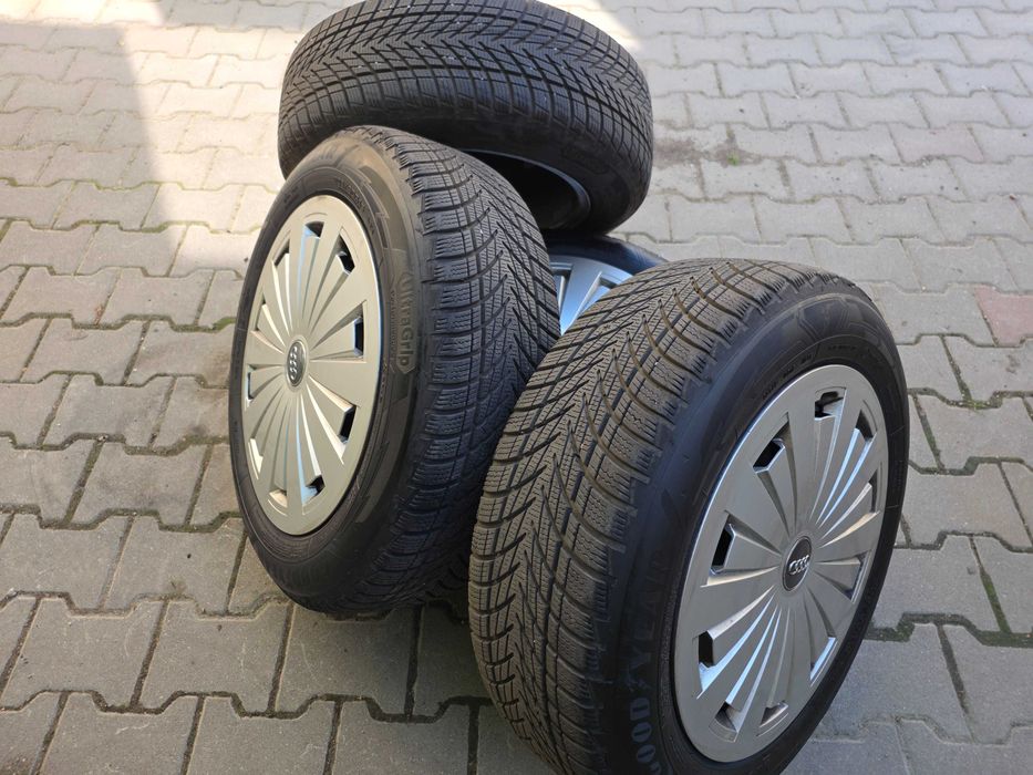 set jante aliaj r16 cu capace plastic, vw audi seat skoda 205/60/16