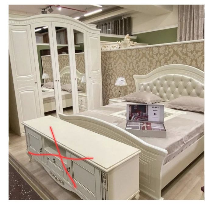 Гарнитур Ружанна мебель Венера Бд жемчуг сп. место 180x200 см, белый
4