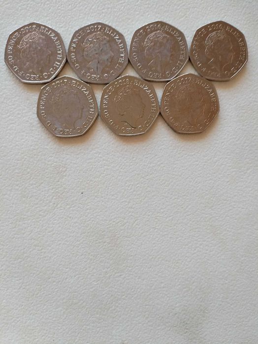 Английски Монети 50p Английски Пенса в Чест на Любимите Животни на Цяла Великобритания