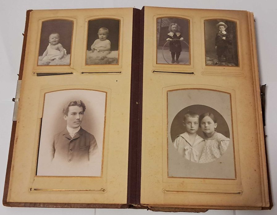 Album foto vechi cu poze cabinet Art Nouveau  1900