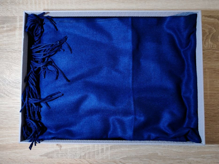 Eșarfă bărbați PFLife din bumbac – albastru închis, moale & călduroasă