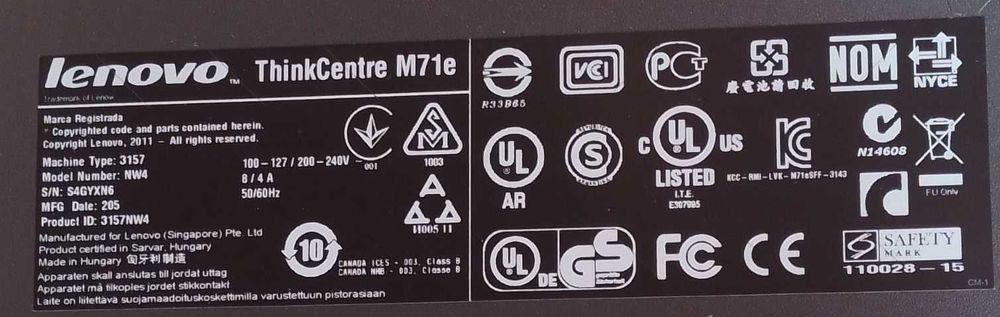 Компютър Lenovo ThinkCentre M71e  с i3-2100, 500GB HDD и 4GB RAM, SFF