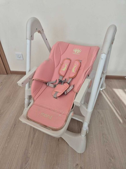 Детско столче за хранене Moni Chocolate – розово