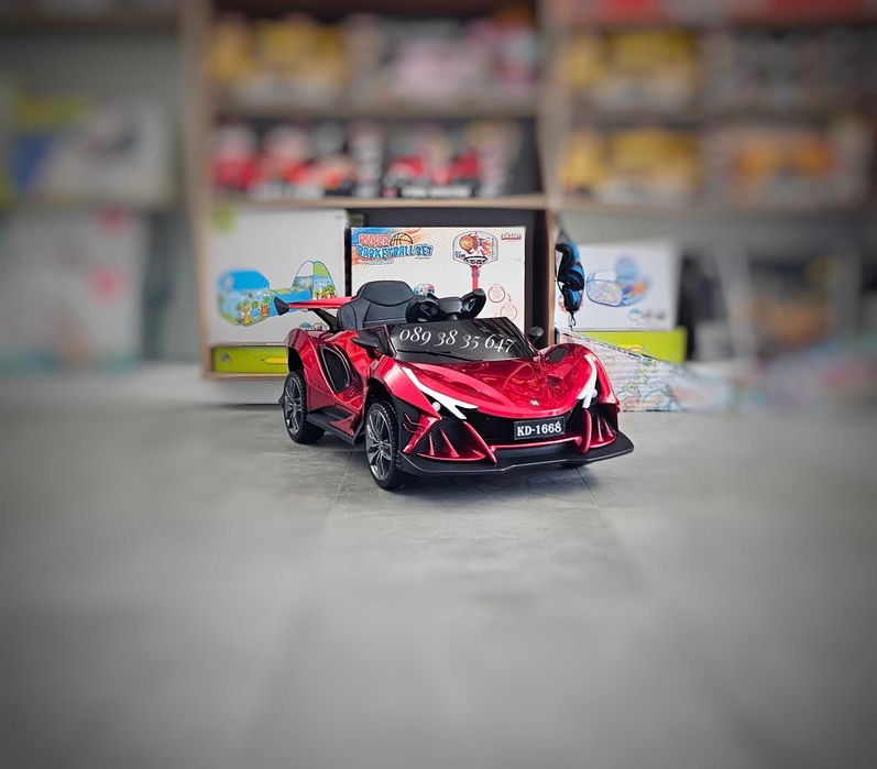 ТОП ЦЕНА!НОВО!Акумулаторна кола Flash RED с 4Х4,12V батерия,меки гуми