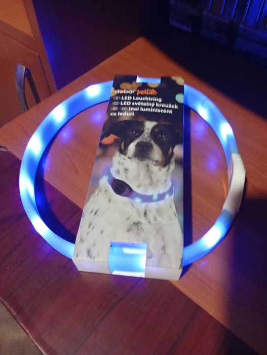 Zgarda Iluminata Cu LED Albastra Reglabila 3 Moduri Iluminare