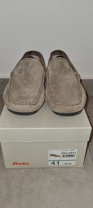 Mocasini Bata piele întoarsă