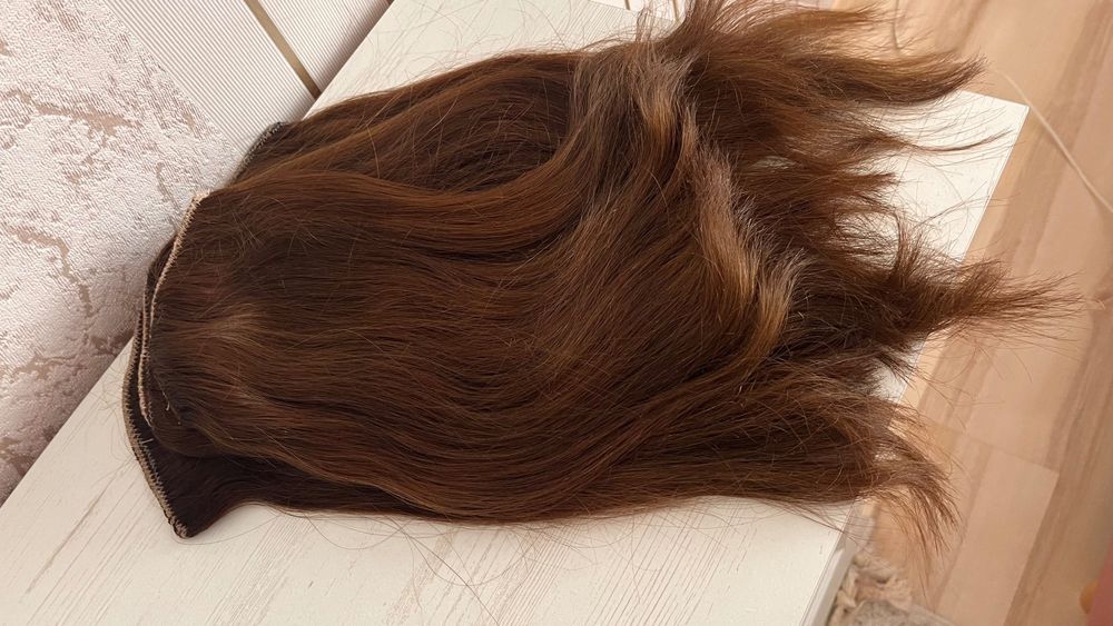 Естествена индийска коса на щипки