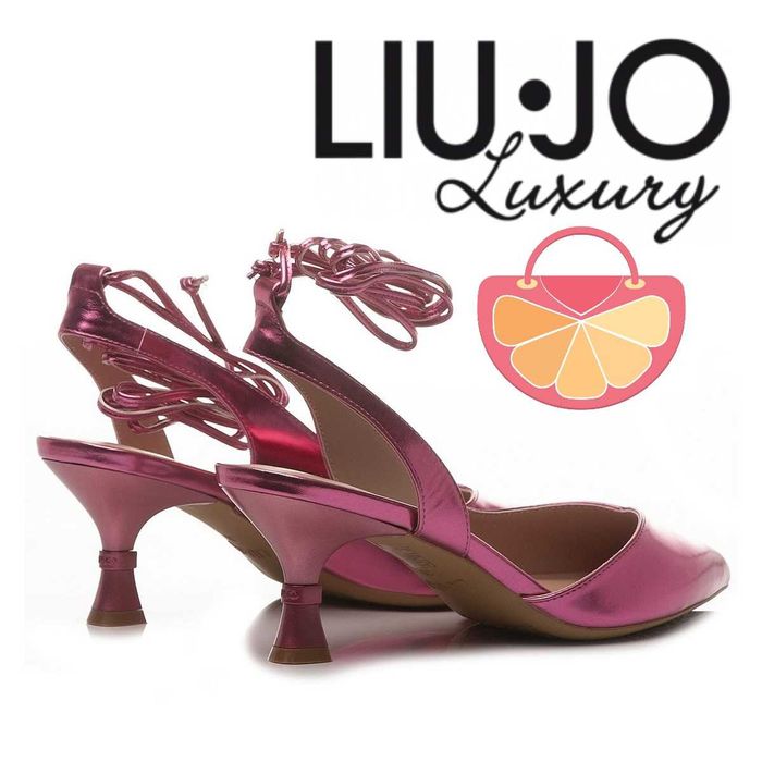LIU JO № 36 – Дамски кожени сандали "FUCHSIA METALLIC" нови с кутия