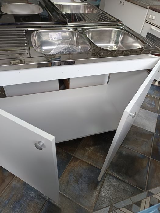 Нов кухненски шкаф с мивка две корита за кухня 120/60