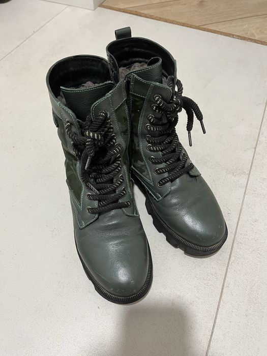 Зимние ботинки кожа