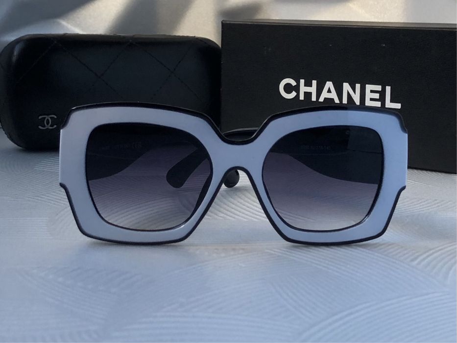 Дамски слънчеви очила елипса овални черно и бяло