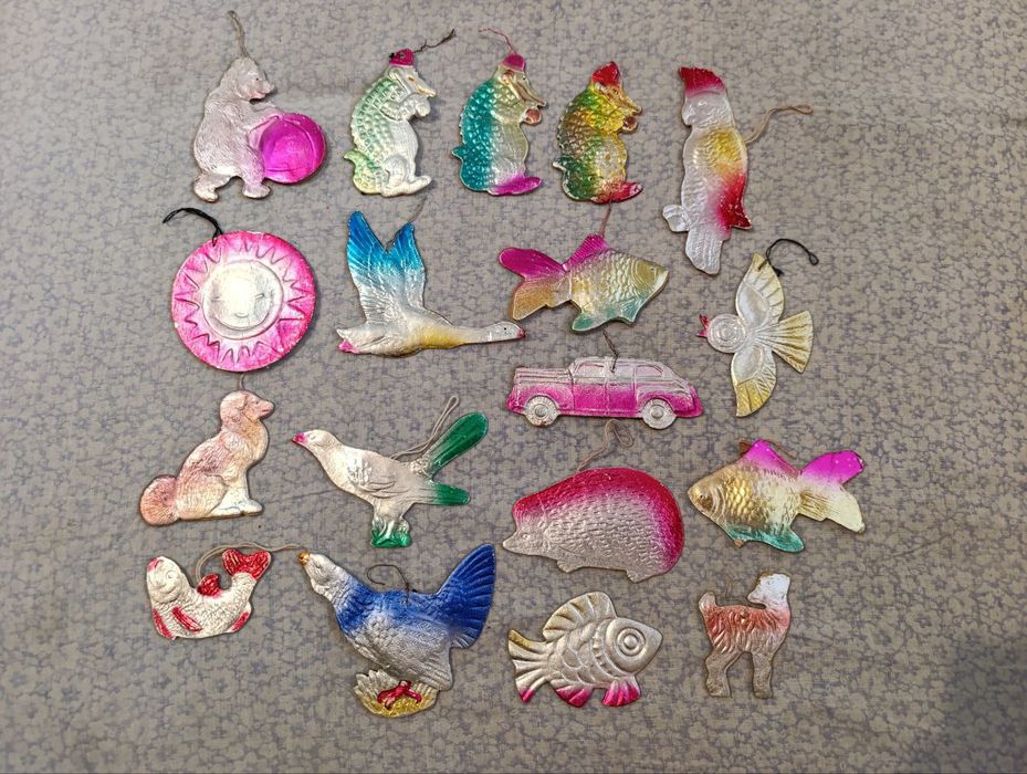 Набор ёлочных игрушек СССР , картонаж , гирлянды