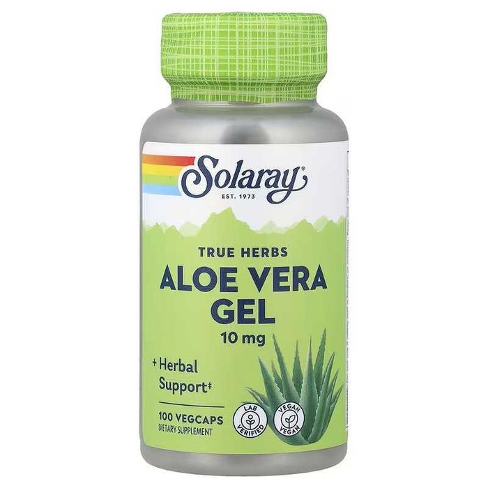 Solaray True Herbs Aloe Vera Gel гель из алоэ вера, 100 капсул VegCap